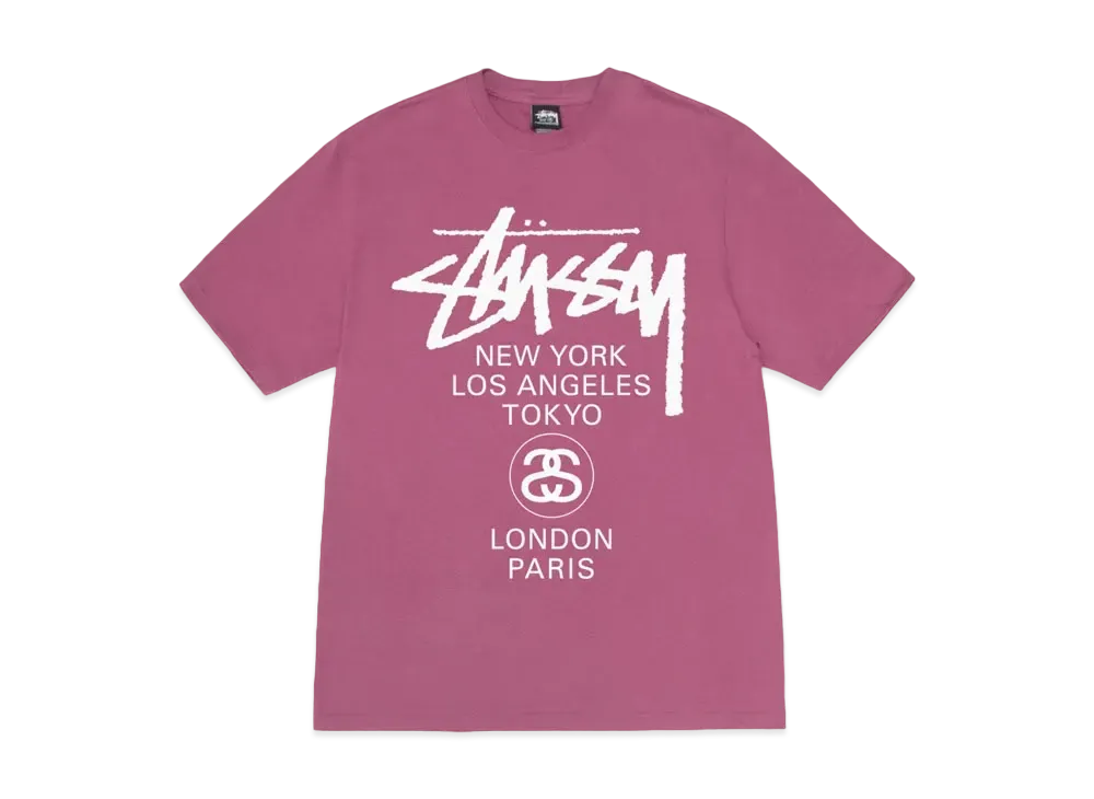 Stussy World Tour Tee "Berry" (24SS)