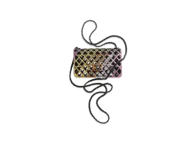 CHANEL Mini Evening Bag Strass & Black Metal "Black/Multicolor"