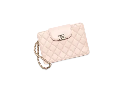 CHANEL Small Pouch Lambskin & Gold Tone Metal "Pink"