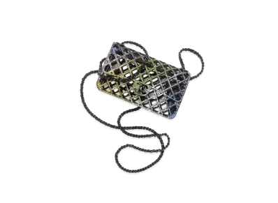 CHANEL Mini Evening Bag Strass & Black Metal "Black/Multicolor"