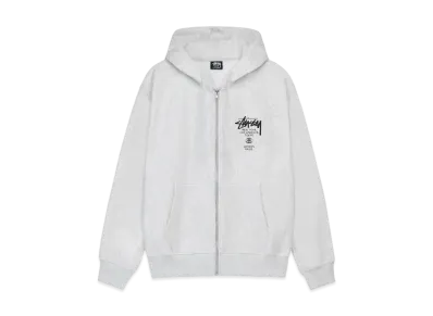 Stussy World Tour SS24 Zip Hood "Ash Heather"