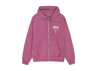 Stussy World Tour SS24 Zip Hood "Berry"