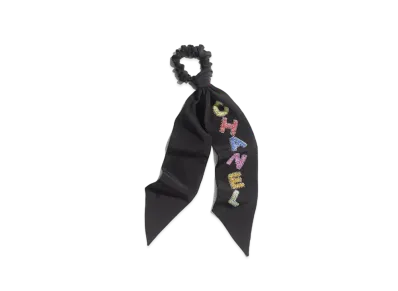 CHANEL Hair Accessory Silk Jacquard "Black/Multicolor"