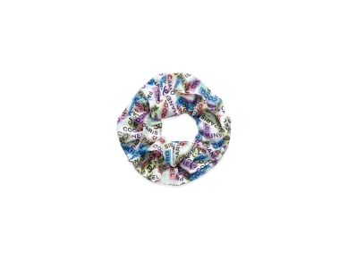 CHANEL Hair Accessory Silk Twill "Light Turquoise/Multicolor"