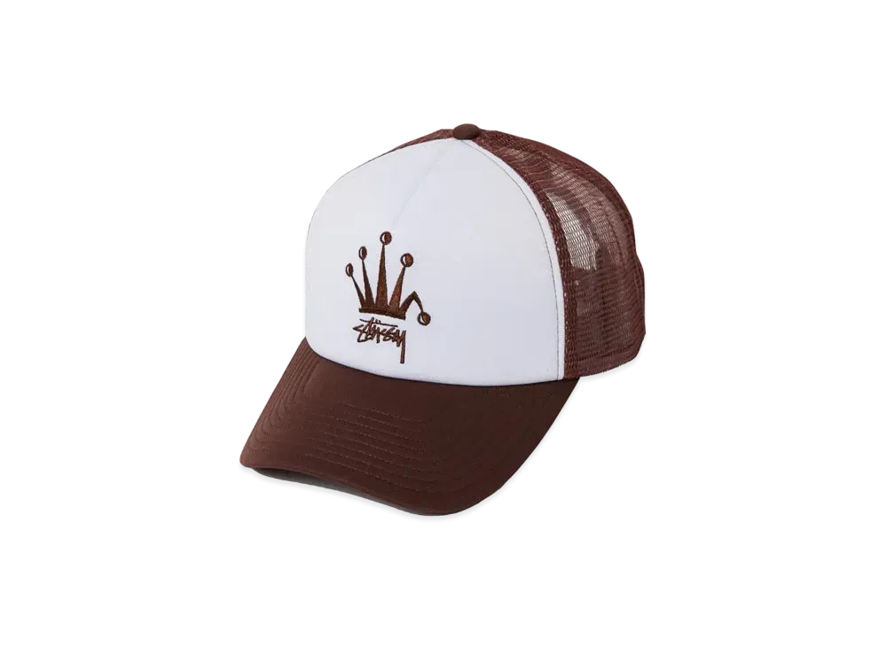 ステューシー クラウン ストック トラッカー キャップ "ブラウン"