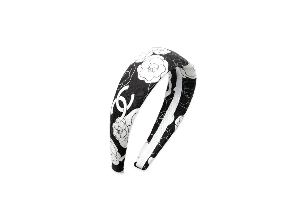CHANEL Headband Silk Twill "Black/White"