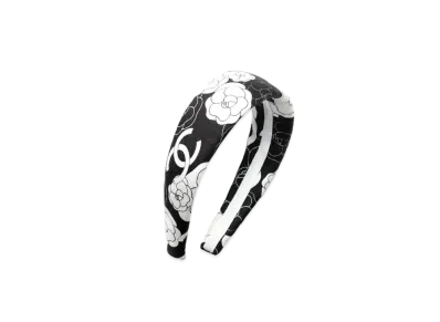 CHANEL Headband Silk Twill "Black/White"