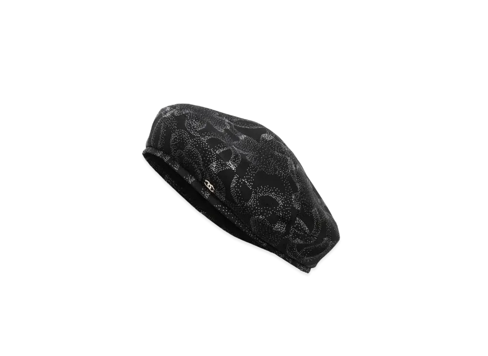 CHANEL Beret Silk Twill "Black/White"