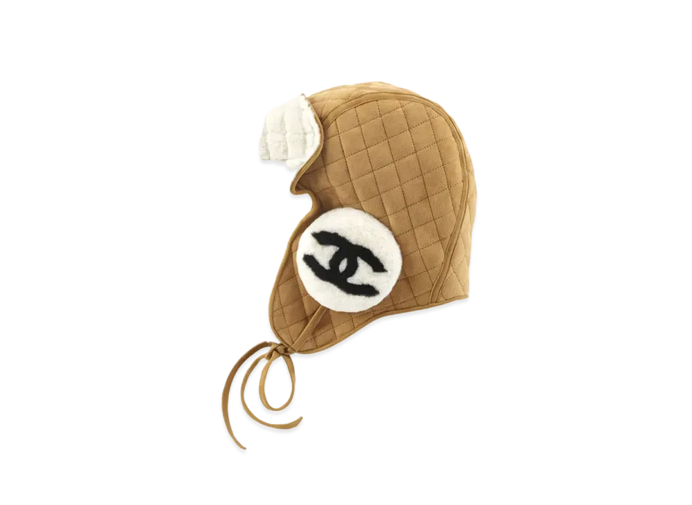 CHANEL Hat Lambskin & Shearling Lambskin "Beige/Black"