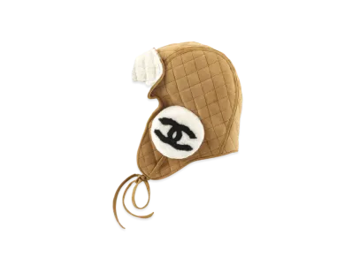 CHANEL Hat Lambskin & Shearling Lambskin "Beige/Black"
