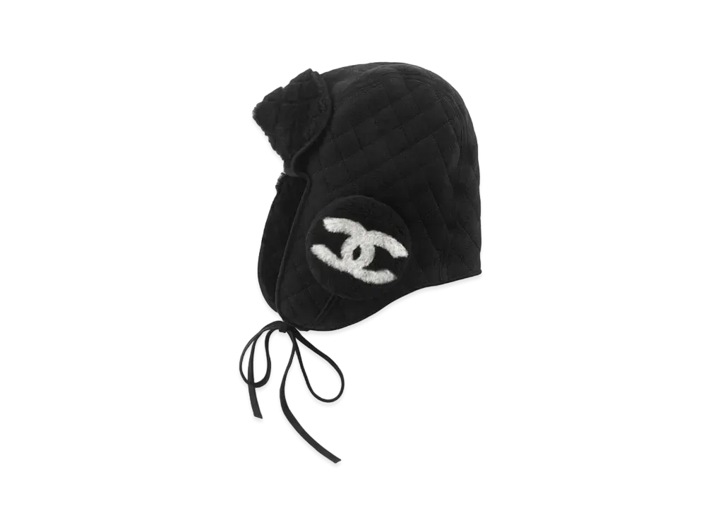 CHANEL Hat Lambskin & Shearling Lambskin "Black/White"