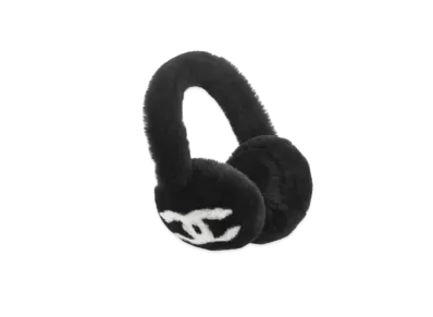 CHANEL Earmuffs Shearling Lambskin "Black/White"