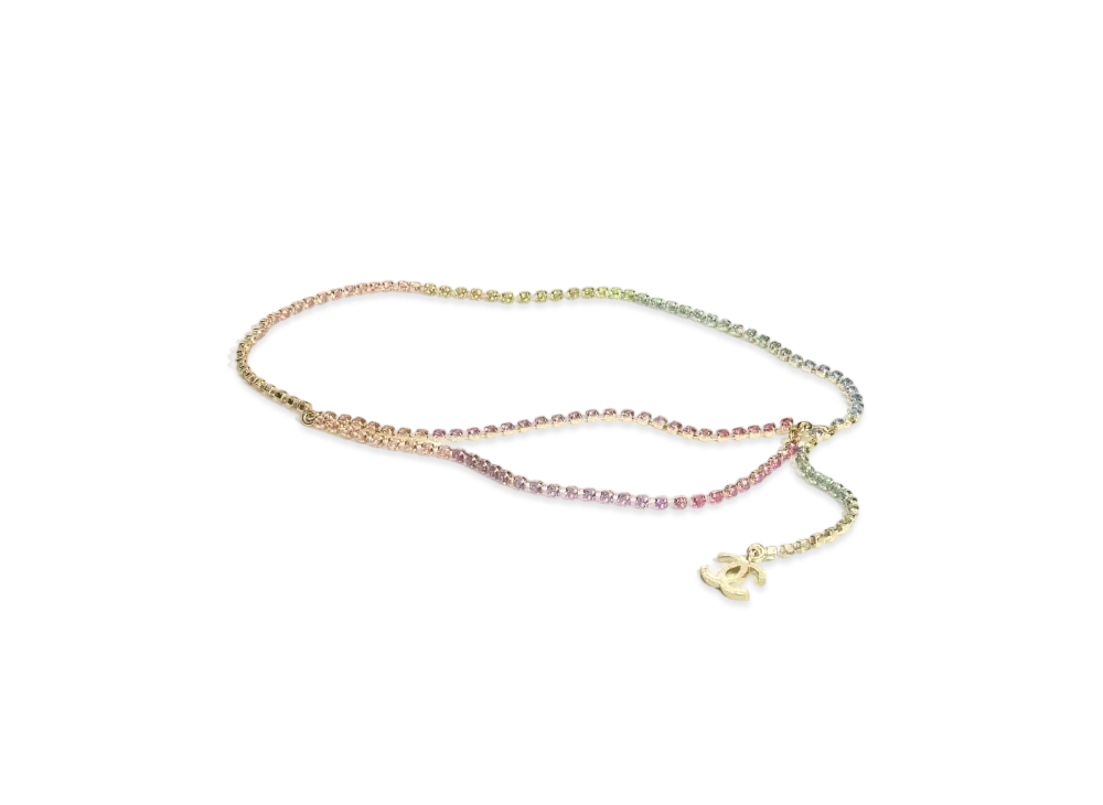 CHANEL Chain Belt Metal & Strass "Gold/Multicolor"