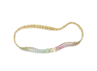CHANEL Belt Lambskin Gold Tone Metal & Strass "Gold/Multicolor"