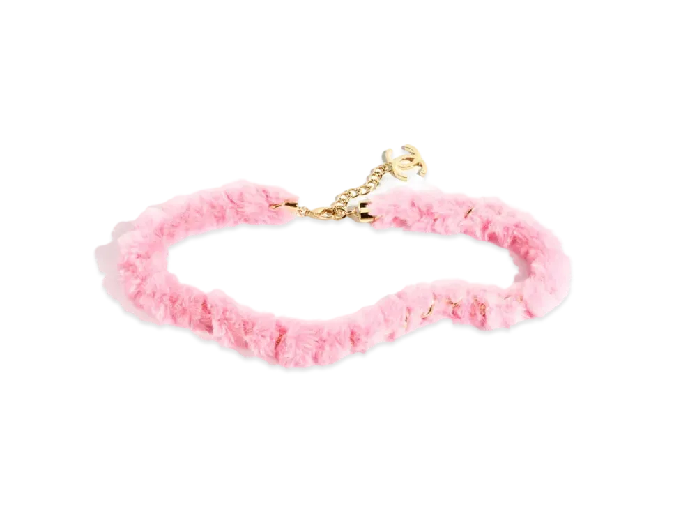 CHANEL Belt Metal & Fantasy Fur "Gold/Pink"