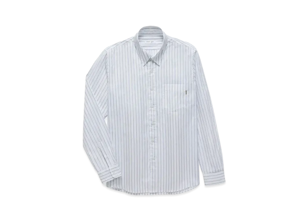 JJJJound Striped Poplin Shirt "White/Blue"