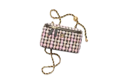 CHANEL Clutch With Chain Wool Tweed & Gold Tone Metal "Multicolor"