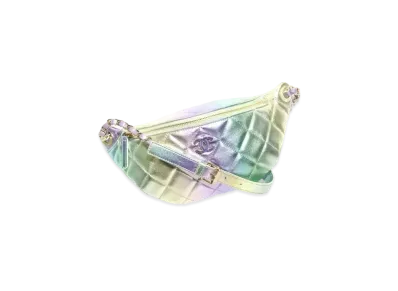 CHANEL Waist Bag Gradient Metallic Lambskin & Gold Tone Metal "Iridescent/Pink/Purple/Green"