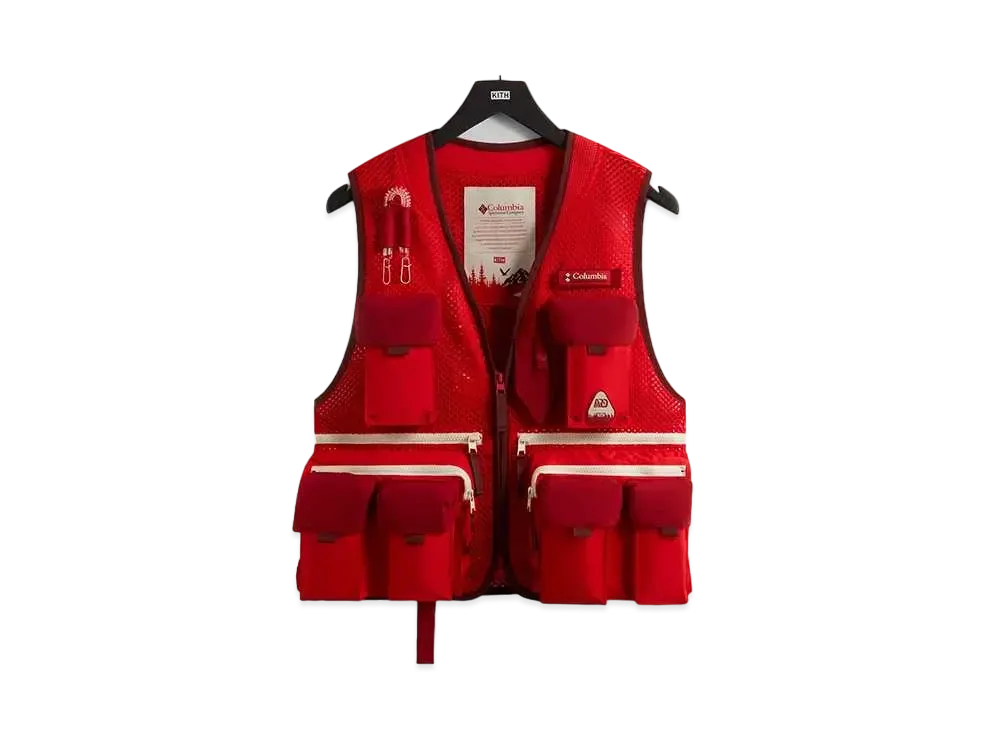 Kith x Columbia Utility Vest "Bright Red"