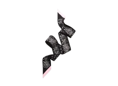 CHANEL Slim Bandeau Silk Twill "Black/Pink"