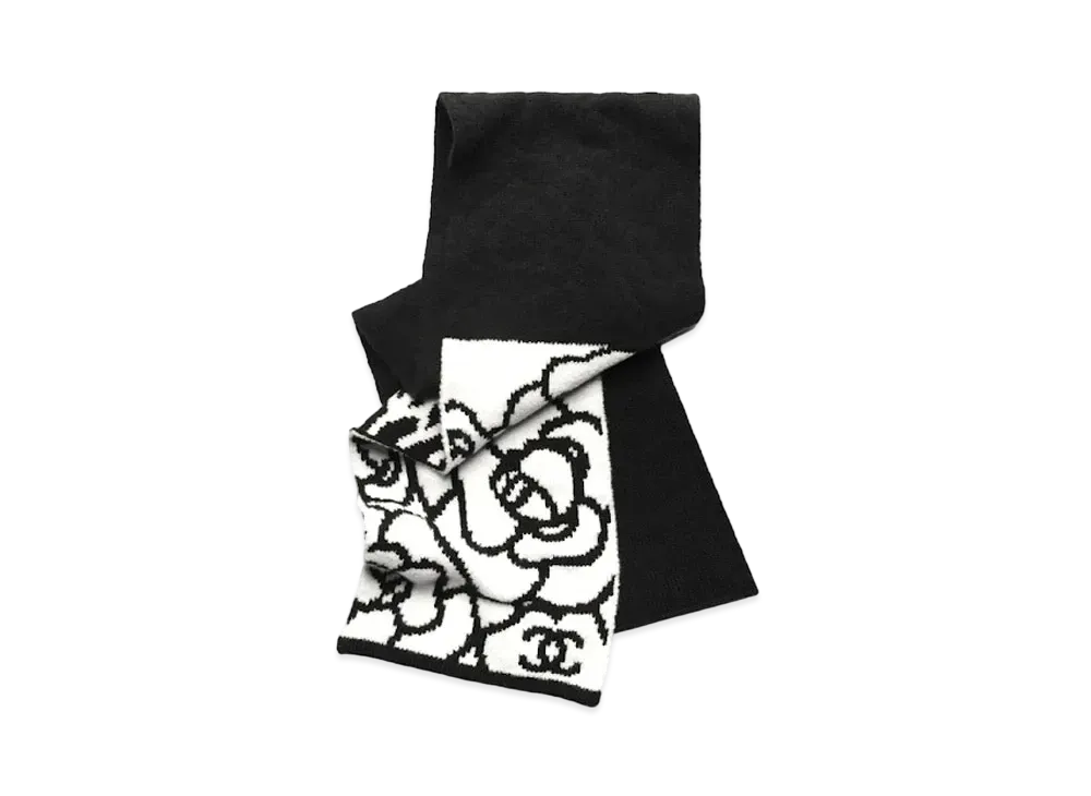 CHANEL Scarf Cashmere & Wool "Black/White"