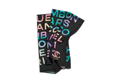 CHANEL Square Scarf Silk Jacquard Satin "Black/Multicolor"