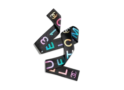 CHANEL Slim Bandeau Jacquard Silk Twill "Black/Multicolor"