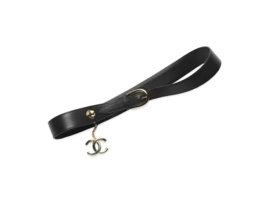 CHANEL Belt Calfskin Gold Tone Metal "Black"