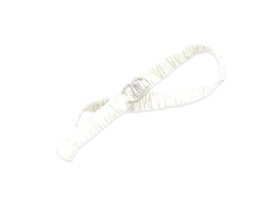 CHANEL Belt Calfskin Silver Tone Metal & Strass "Ivory"