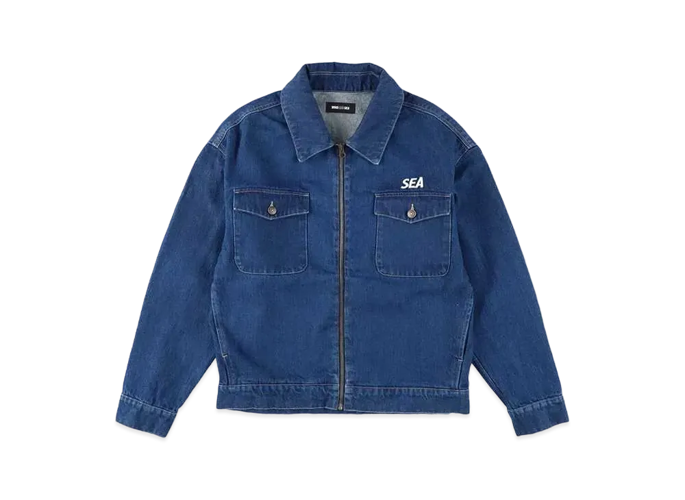 WIND AND SEA Front Zip Denim Jacket "Indigo"