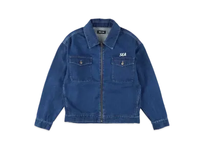 WIND AND SEA Front Zip Denim Jacket "Indigo"