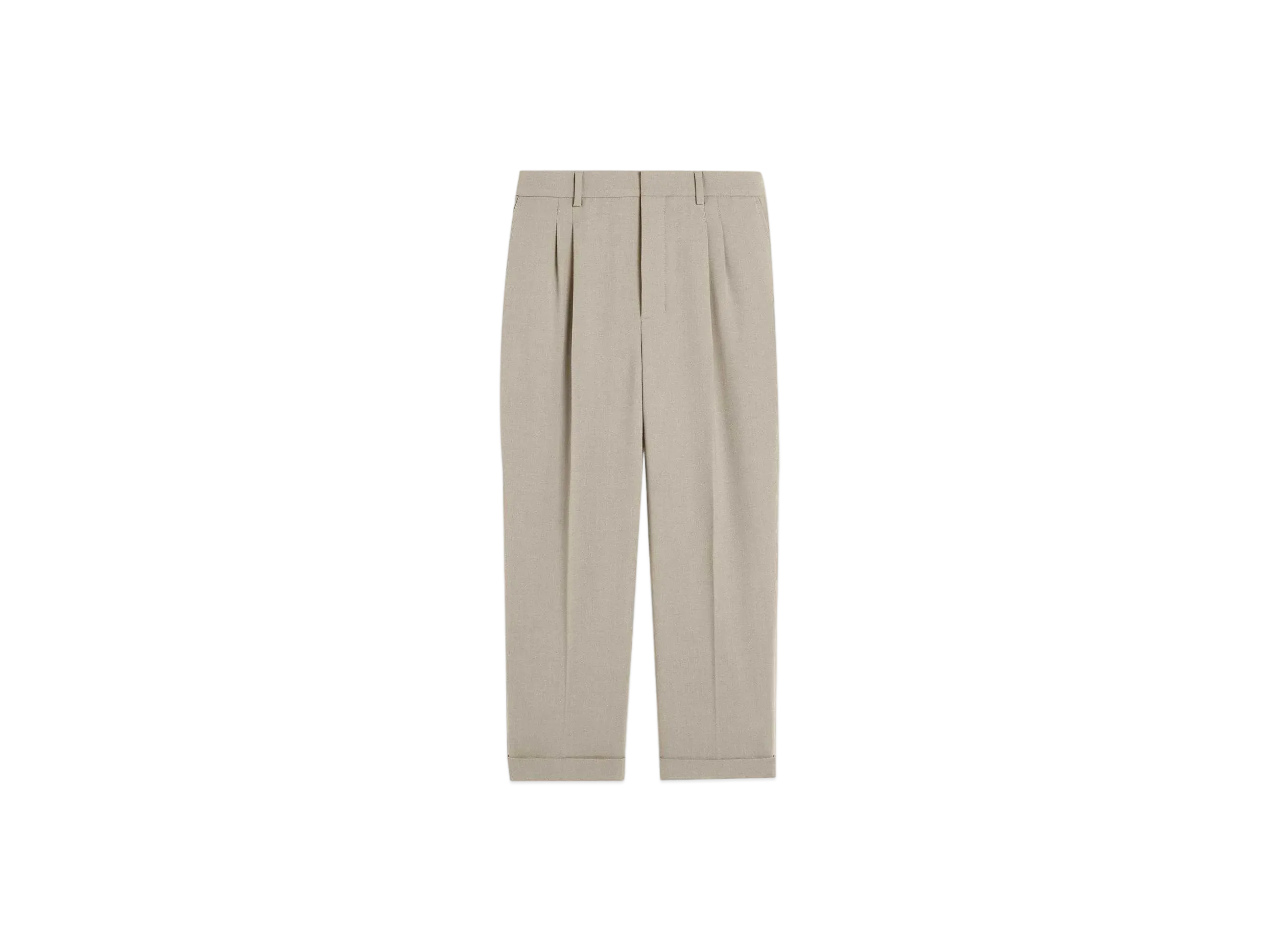 AMI PARIS Wool Blend Twill Carrot Fit Pants "Light Tope"