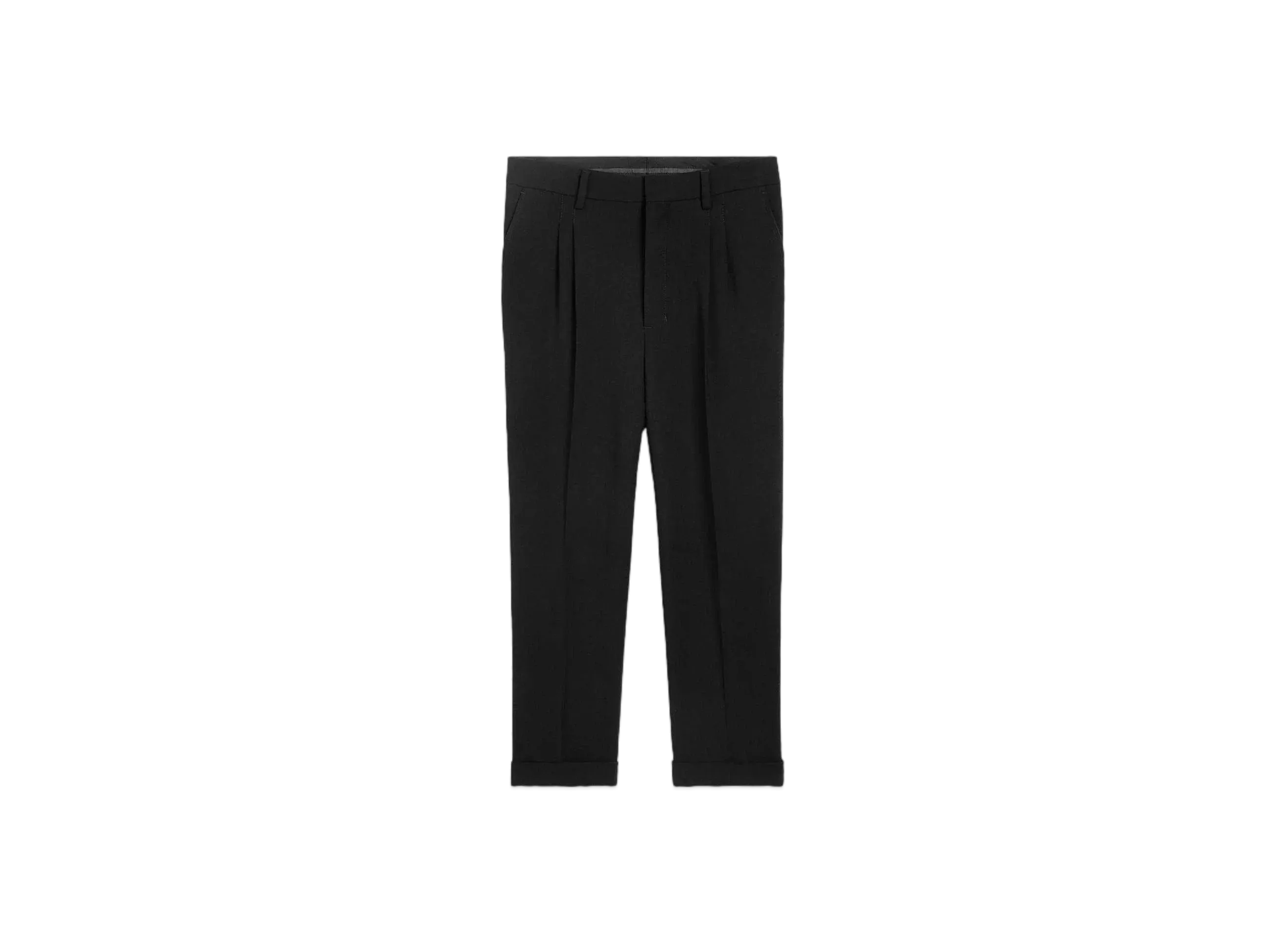 AMI PARIS Wool Blend Twill Carrot Fit Pants "Black"