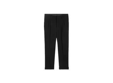 AMI PARIS Wool Blend Twill Carrot Fit Pants "Black"