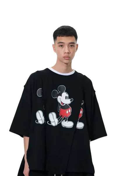DISCOVERED < Mickey > Wide Tee "BLACK"