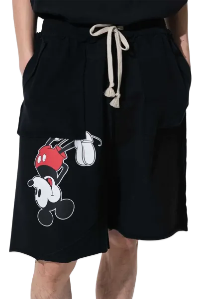 DISCOVERED < Mickey > Wide Shorts "BLACK"