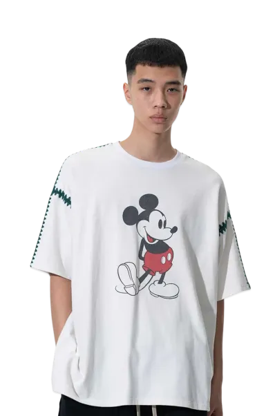DISCOVERED < Mickey > Shell Stitch S/S Cutsewn "WHITE"