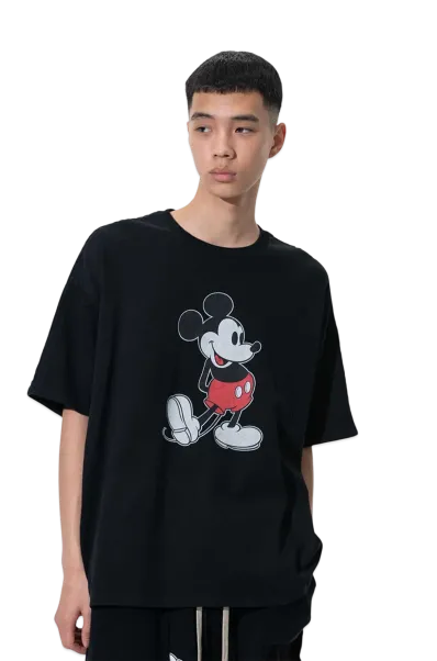 DISCOVERED < Mickey > Shell Stitch S/S Cutsewn "BLACK"
