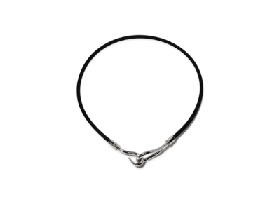 Hermes Jumbo Hook Choker Bracelet "Black/Silver"