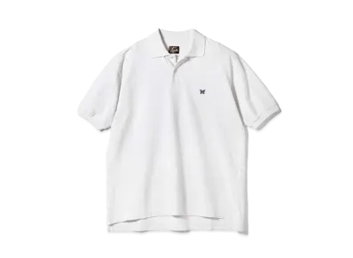 Needles x ts(s) Big Polo Shirt - Cotton Pique Jersey "White"