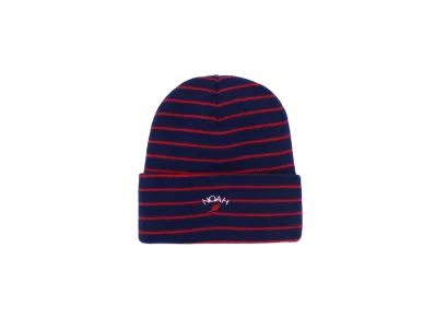 Noah Border Beanie "Navy/Red"