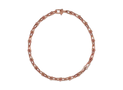 Tiffany & Co. Tiffany HardWear Medium Link Necklace with Diamonds 18K "Rose Gold"
