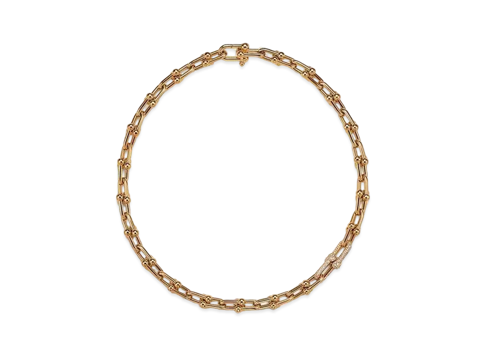 Tiffany & Co. Tiffany HardWear Medium Link Necklace with Diamonds 18K "Yellow Gold"