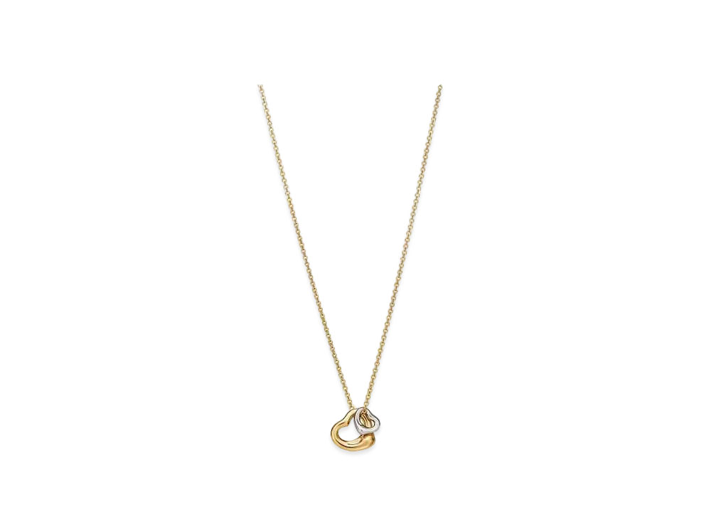 Tiffany & Co. Elsa Peretti Open Heart Pendant 18K "Yellow Gold/Platinum"