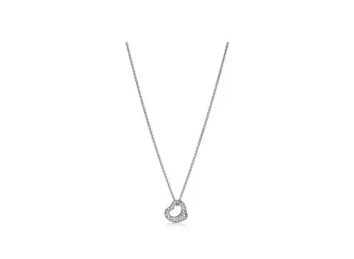 Tiffany & Co. Elsa Peretti Open Heart Pendant with Diamonds "Platinum"