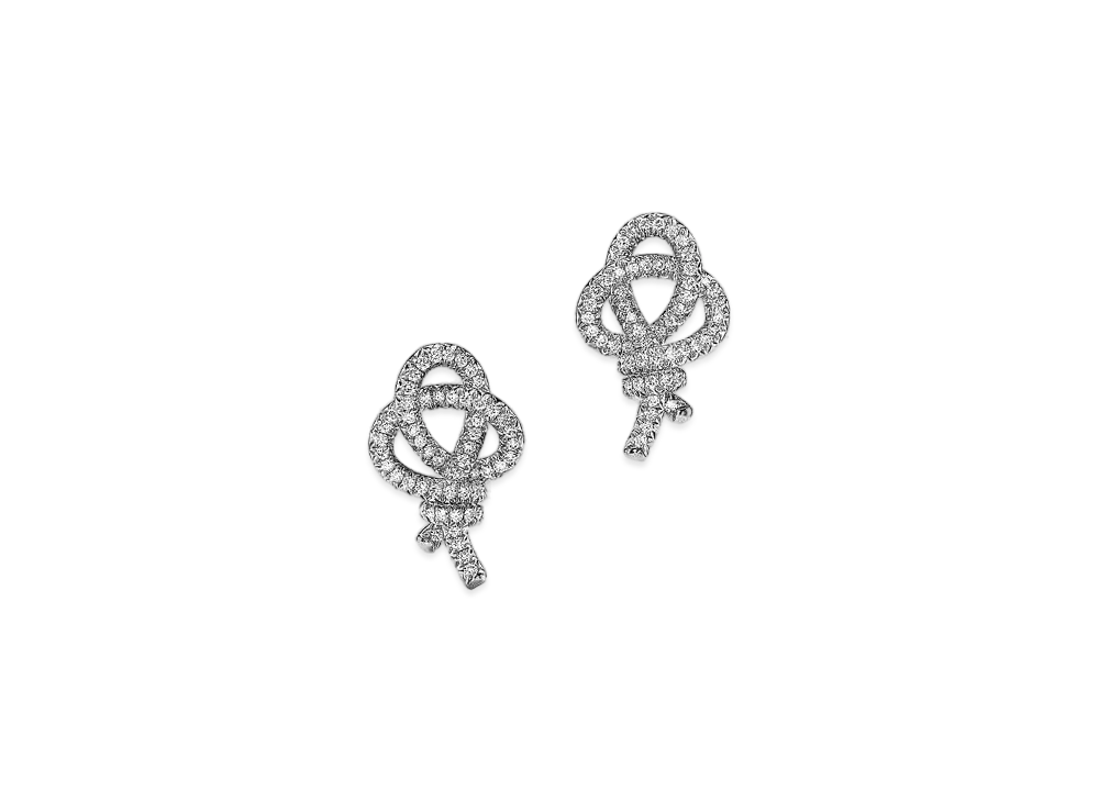 Tiffany & Co. Tiffany Keys Woven Keys Stud Earrings with Diamonds "Platinum"