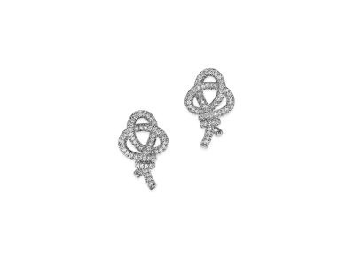 Tiffany & Co. Tiffany Keys Woven Keys Stud Earrings with Diamonds "Platinum"