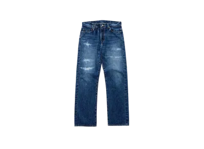 RATS INDIGO CRASH DENIM PANTS "INDIGO"