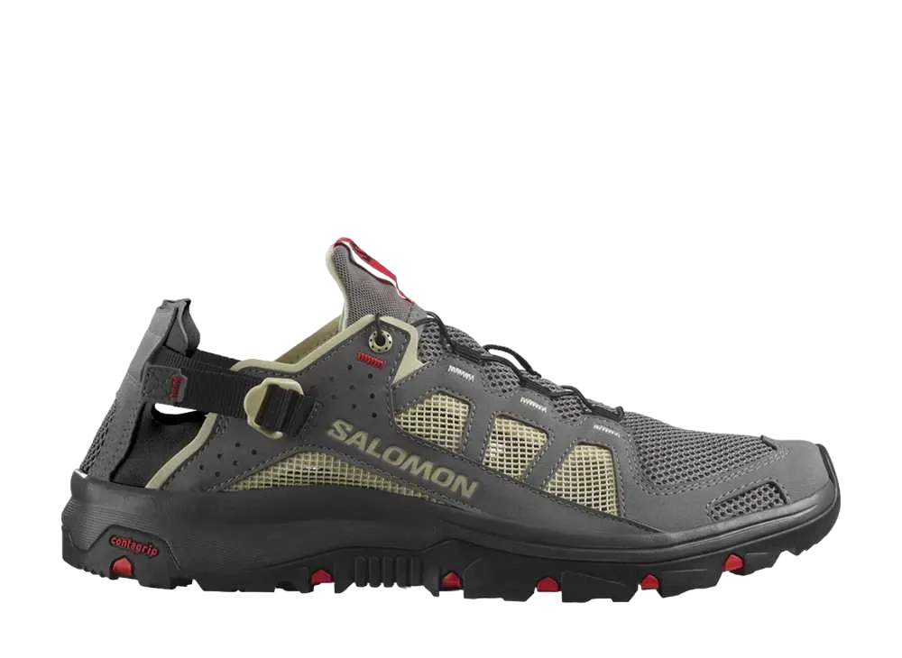 サロモン テックアンフィビアン 5 "ピューター/モス/ファイアリーレッド"