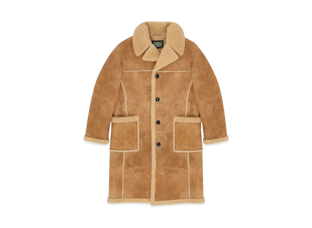 DENIM TEARS Winter Recess NYC '23 Shearling Jacket "Tan"